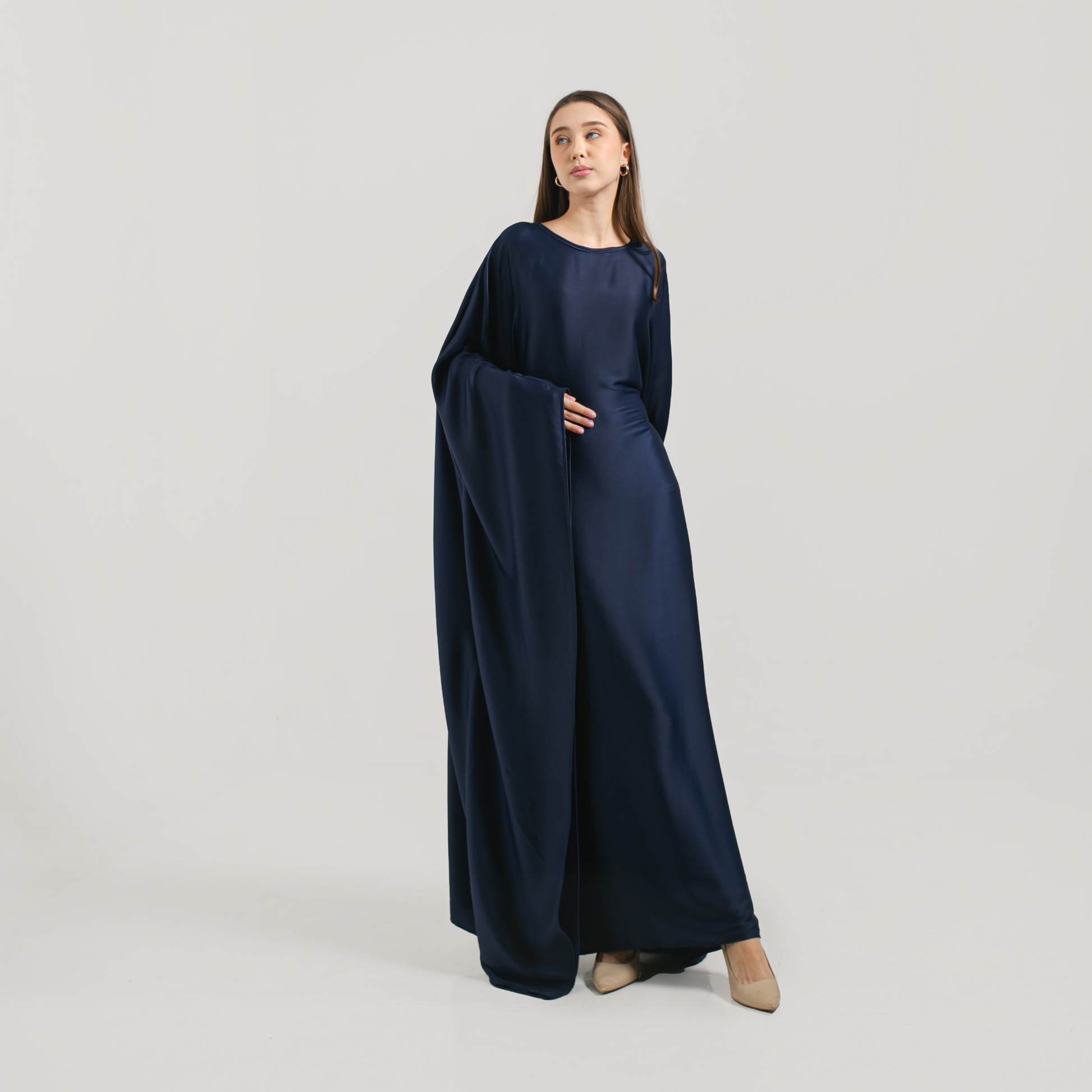 serene-luxury-eid-abaya-premium-silk-navy-blue-front-view