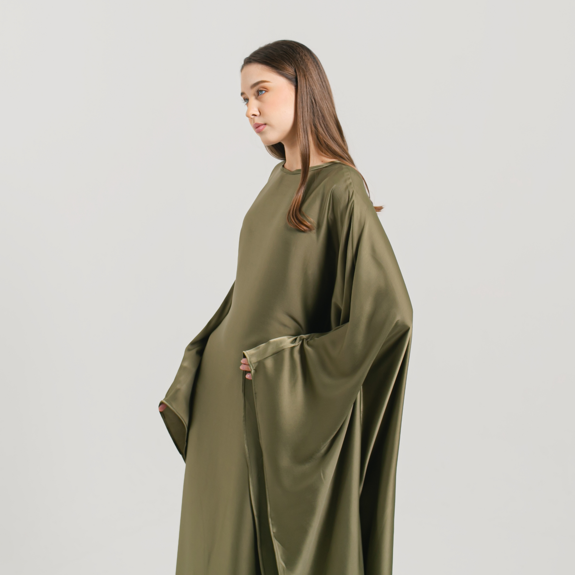 serene-luxury-eid-abaya-premium-silk-olive-green-side